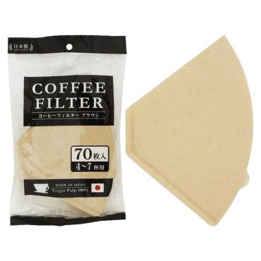 日本製 無漂白咖啡過濾紙62233 扇形咖啡濾紙70入(4-7人)
