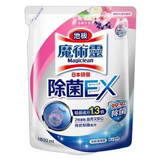 魔術靈 除菌EX地板清潔劑補充包-清新花香1800ml