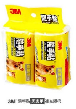 3M 隨手黏居家用毛絮黏把補充包70張x2捲