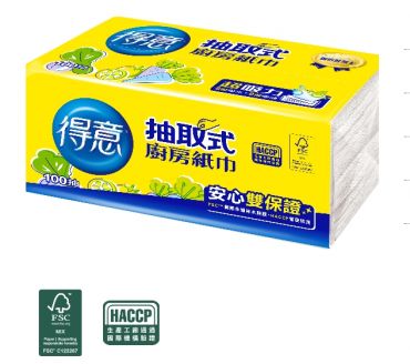 得意 抽取式廚房紙巾(100抽x30包/箱)